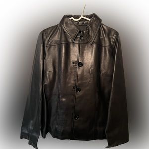 NWT Banana Republic women’s size M black leather jacket